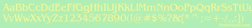フォントGazette – 黄色の文字が緑の背景にあります
