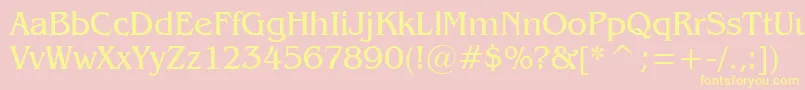 Gazette Font – Yellow Fonts on Pink Background