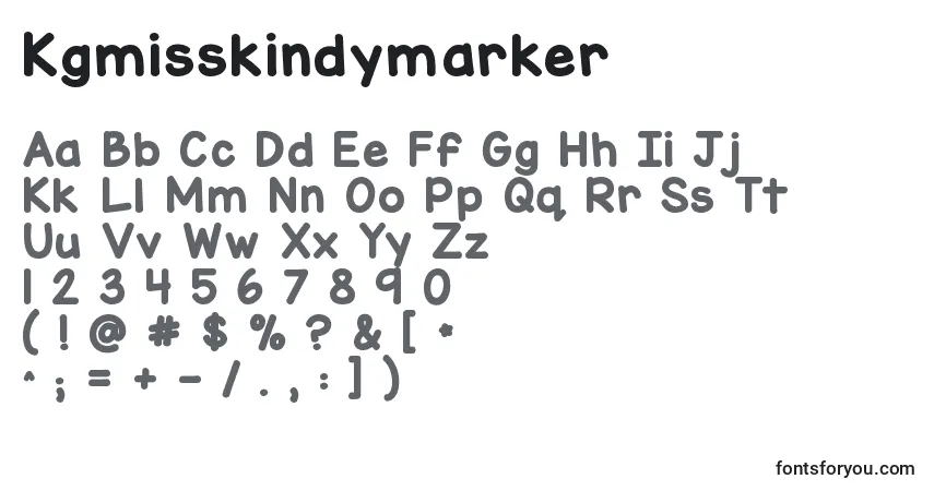 A fonte Kgmisskindymarker – alfabeto, números, caracteres especiais