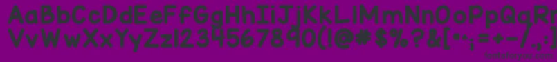 Kgmisskindymarker-Schriftart – Schwarze Schriften auf violettem Hintergrund