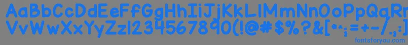 フォントKgmisskindymarker – 灰色の背景に青い文字