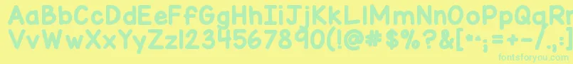 Kgmisskindymarker Font – Green Fonts on Yellow Background