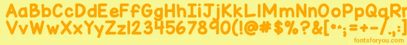 Kgmisskindymarker Font – Orange Fonts on Yellow Background