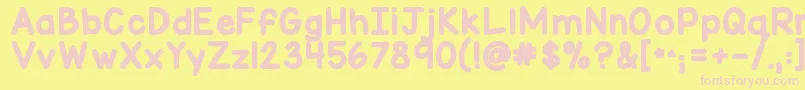 Kgmisskindymarker Font – Pink Fonts on Yellow Background