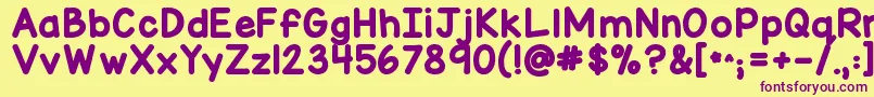 Kgmisskindymarker Font – Purple Fonts on Yellow Background