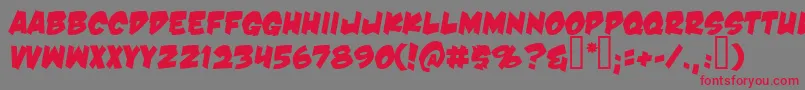 DamnNoisyKids Font – Red Fonts on Gray Background