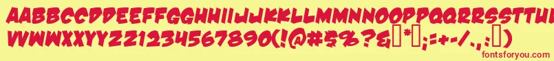 DamnNoisyKids Font – Red Fonts on Yellow Background