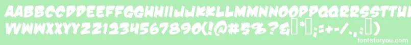 DamnNoisyKids Font – White Fonts on Green Background