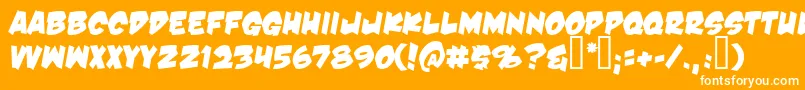 DamnNoisyKids Font – White Fonts on Orange Background