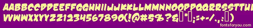 DamnNoisyKids Font – Yellow Fonts on Purple Background