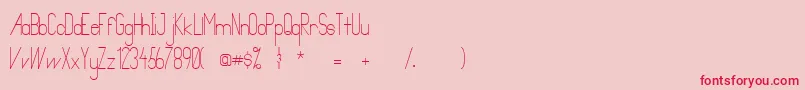 フォントPrimadona – ピンクの背景に赤い文字