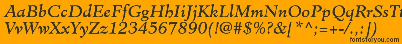 MinisterstdBookitalic Font – Black Fonts on Orange Background