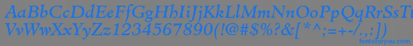 MinisterstdBookitalic Font – Blue Fonts on Gray Background