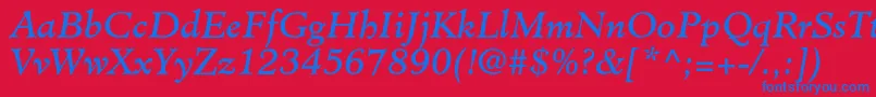 MinisterstdBookitalic Font – Blue Fonts on Red Background