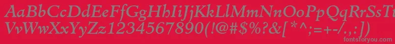 MinisterstdBookitalic Font – Gray Fonts on Red Background