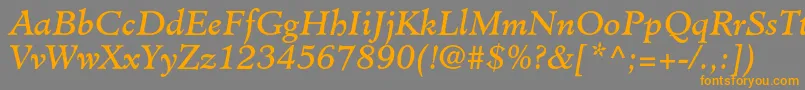 MinisterstdBookitalic Font – Orange Fonts on Gray Background