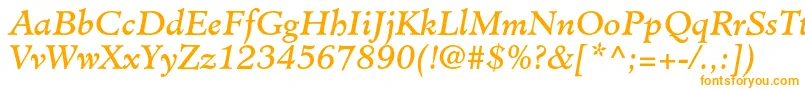 MinisterstdBookitalic Font – Orange Fonts on White Background