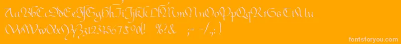 Gianna Font – Pink Fonts on Orange Background
