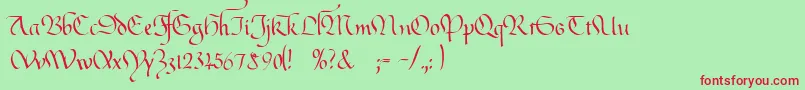 Gianna Font – Red Fonts on Green Background