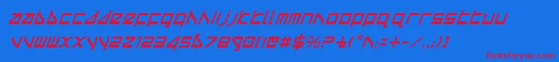 Deltav2ci Font – Red Fonts on Blue Background