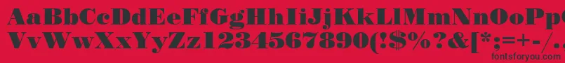 Standardposterc Font – Black Fonts on Red Background