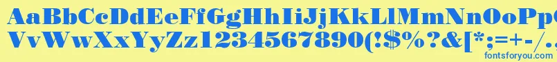 Standardposterc Font – Blue Fonts on Yellow Background