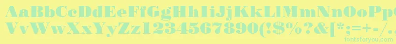 Standardposterc Font – Green Fonts on Yellow Background