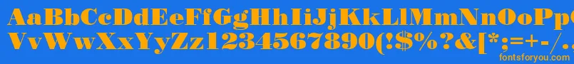 Standardposterc Font – Orange Fonts on Blue Background