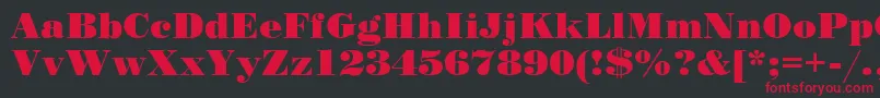 Standardposterc Font – Red Fonts on Black Background
