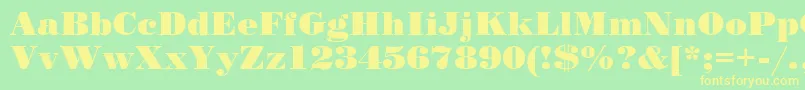 Standardposterc Font – Yellow Fonts on Green Background