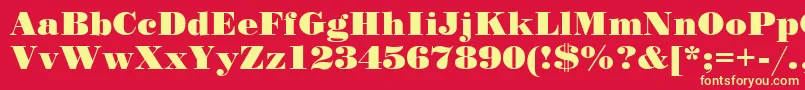 Standardposterc Font – Yellow Fonts on Red Background