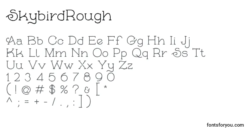 A fonte SkybirdRough – alfabeto, números, caracteres especiais