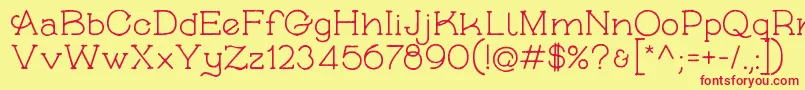 SkybirdRough-Schriftart – Rote Schriften auf gelbem Hintergrund