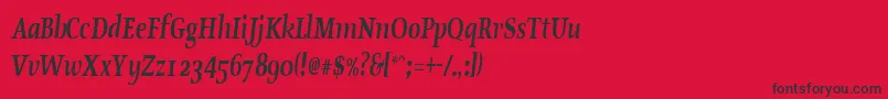 OldstylecondensedBoldItalic Font – Black Fonts on Red Background