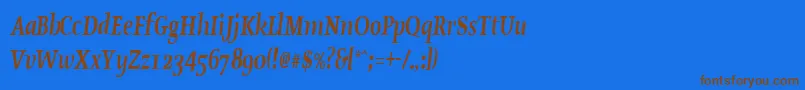 OldstylecondensedBoldItalic Font – Brown Fonts on Blue Background