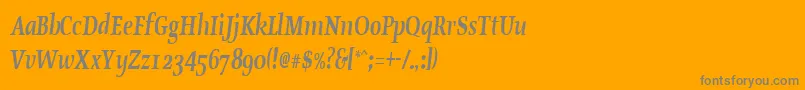 OldstylecondensedBoldItalic Font – Gray Fonts on Orange Background