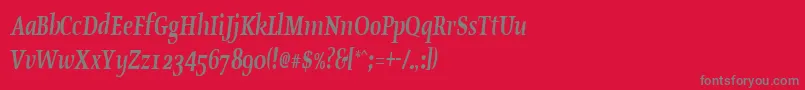 OldstylecondensedBoldItalic Font – Gray Fonts on Red Background