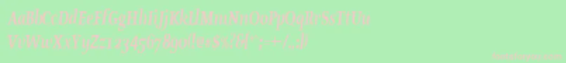 OldstylecondensedBoldItalic Font – Pink Fonts on Green Background