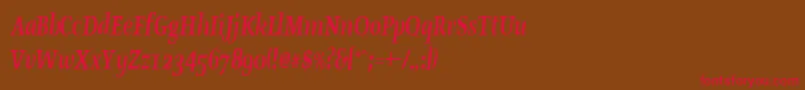 OldstylecondensedBoldItalic Font – Red Fonts on Brown Background