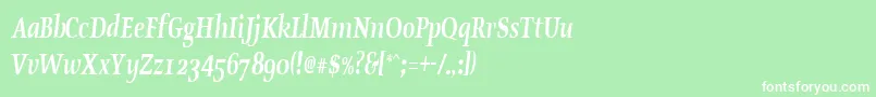 OldstylecondensedBoldItalic Font – White Fonts on Green Background