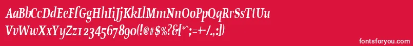 OldstylecondensedBoldItalic Font – White Fonts on Red Background