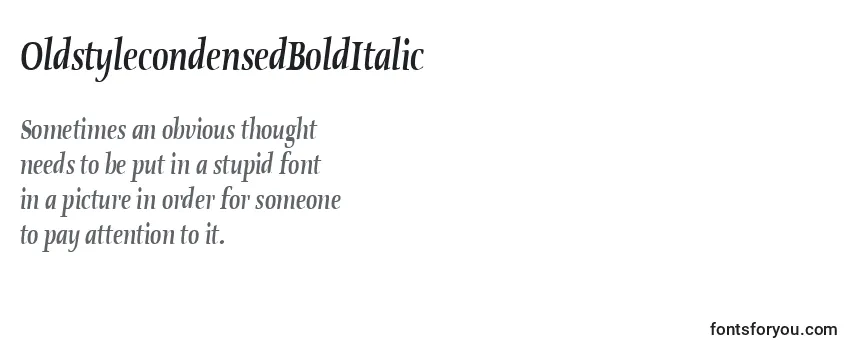 Шрифт OldstylecondensedBoldItalic