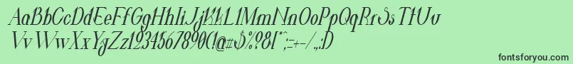 フォントValkyrieBoldCondensedItalic – 緑の背景に黒い文字