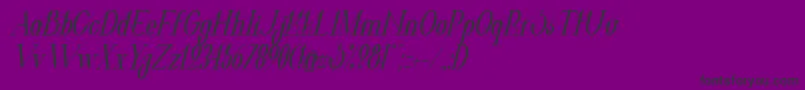 ValkyrieBoldCondensedItalic Font – Black Fonts on Purple Background