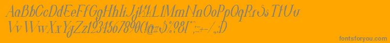 フォントValkyrieBoldCondensedItalic – オレンジの背景に灰色の文字