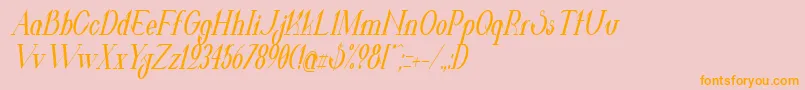 ValkyrieBoldCondensedItalic Font – Orange Fonts on Pink Background