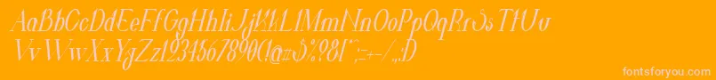 ValkyrieBoldCondensedItalic Font – Pink Fonts on Orange Background