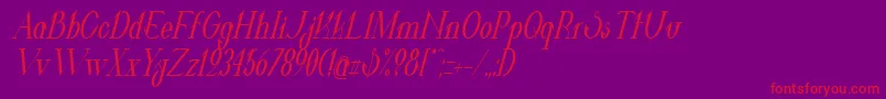 ValkyrieBoldCondensedItalic Font – Red Fonts on Purple Background