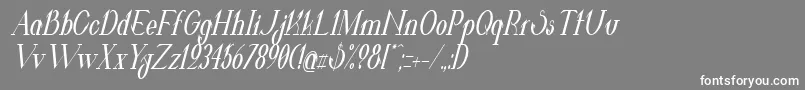 フォントValkyrieBoldCondensedItalic – 灰色の背景に白い文字