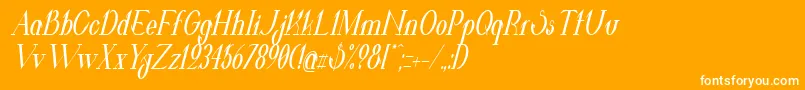 フォントValkyrieBoldCondensedItalic – オレンジの背景に白い文字